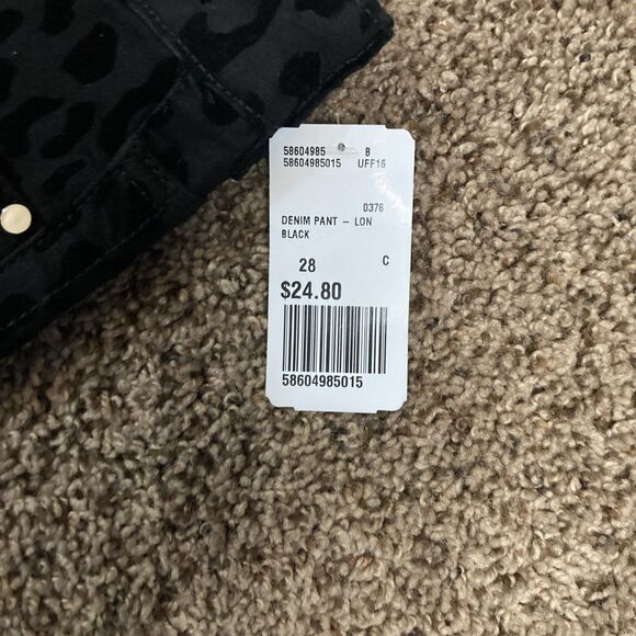 Nwt Forever 21 Womens Size 28 Black Leopard Velvet Print Skinny Jeans - Picture 3 of 10